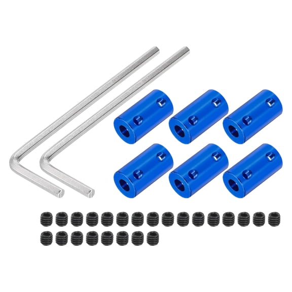 Uxcell 6mm to 6mm Bore Rigid Coupling 25mm x 14mm M4 Aluminum Alloy Shaft Navy Blue 6 x Coupling 24 x Screws 2 x Wrench
