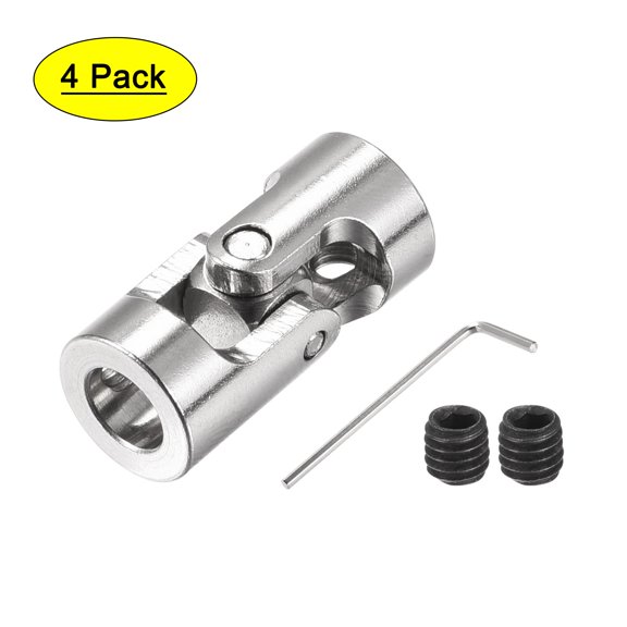 Uxcell 6mm to 6mm Rotatable Universal Joint Shaft Coupling L23 x D11 with Wrench Steel 4 Pack