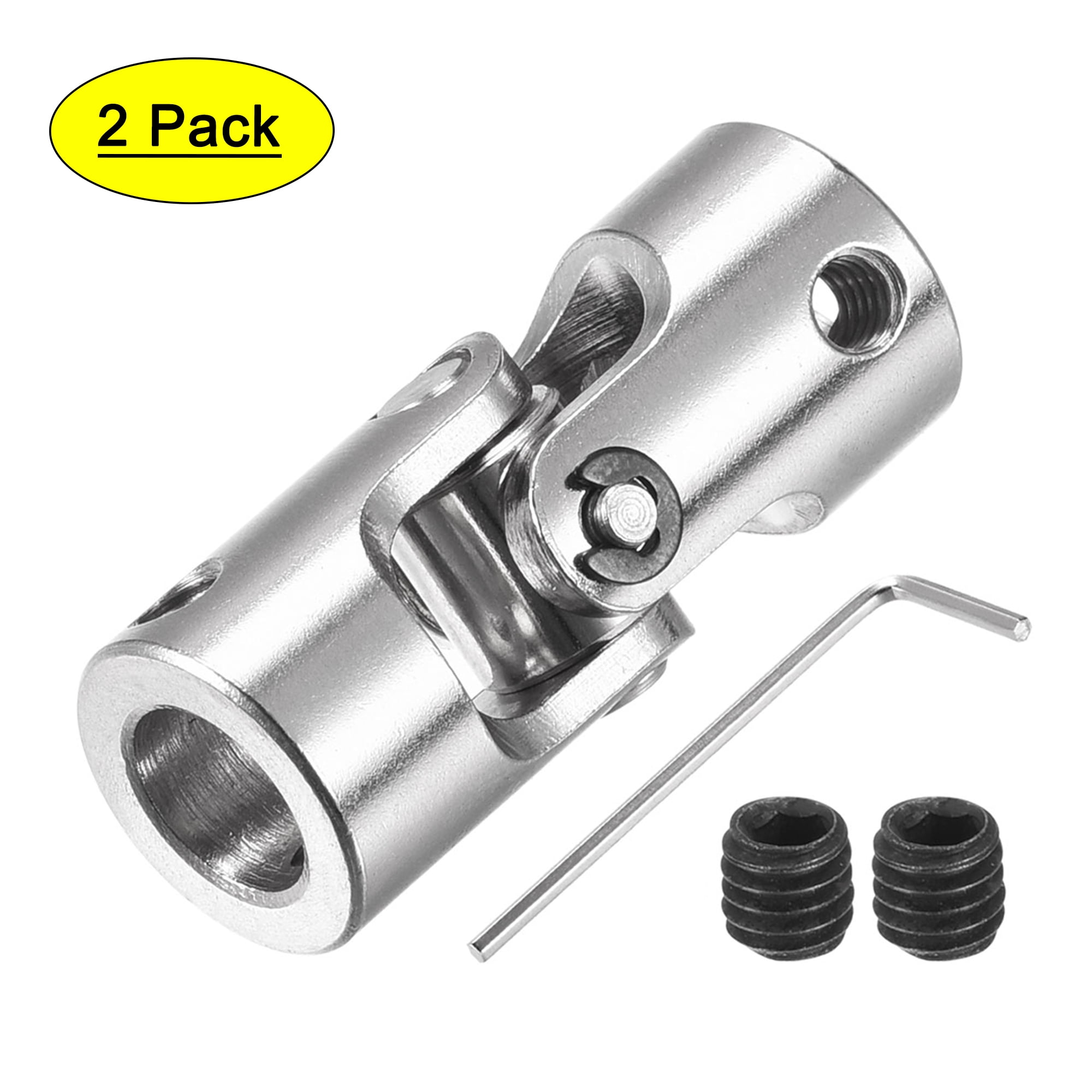 Joint Universel 6mm à 8mm Pour Arbre RC - Acier - L35mm D14mm - Pour Modélisme, Imprimante 3D