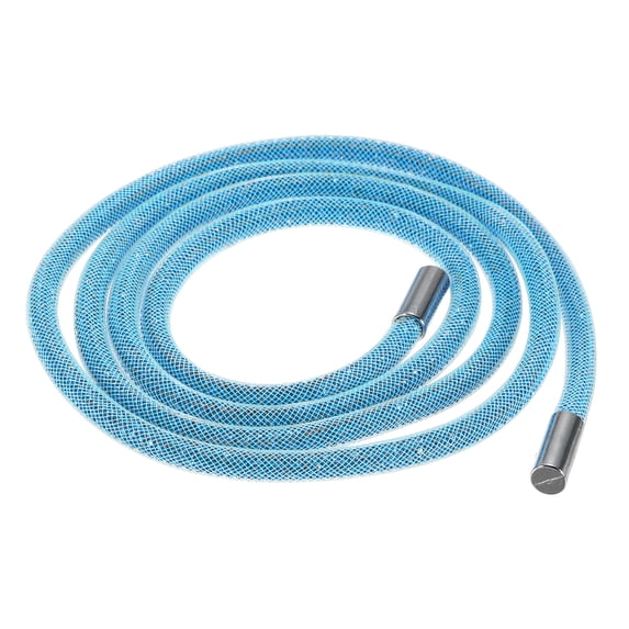Uxcell 6mm x 120cm Rhinestone Rope Crystal Rope for DIY Sweatpants Decoration Blue Mesh Light Blue Diamond