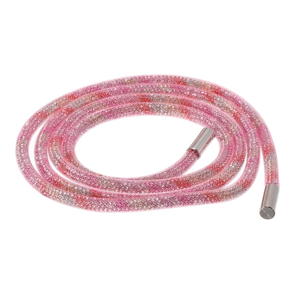 Uxcell 6mm x 120cm Rhinestone Rope Crystal Rope for DIY Sweatpants Decoration Pink Mesh Colorful Diamond
