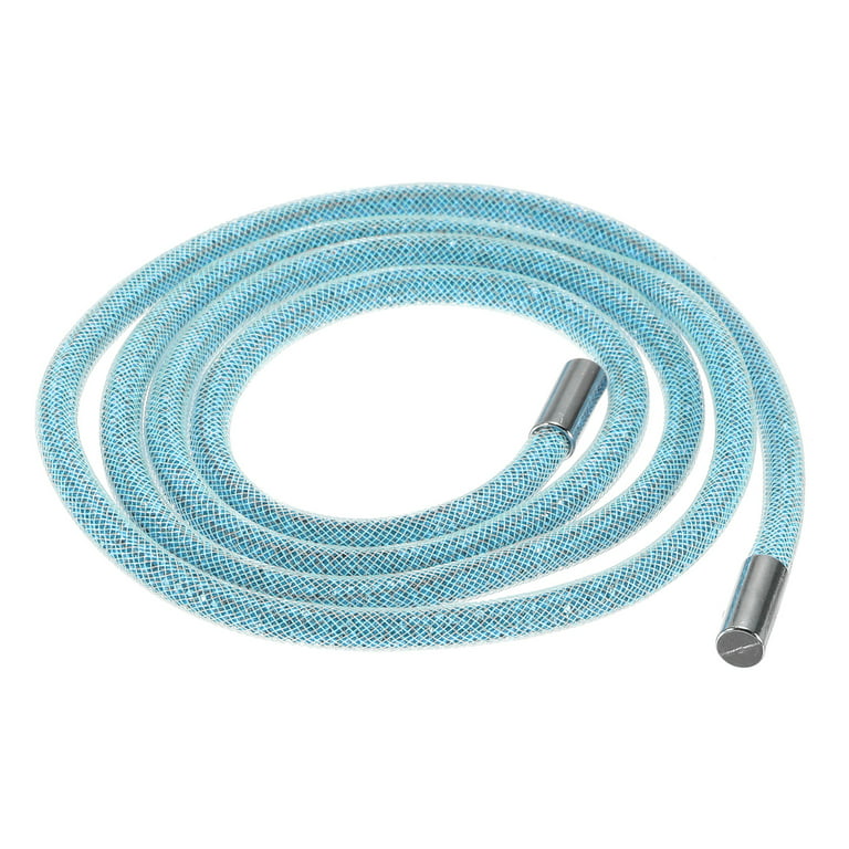Uxcell 6mm x 120cm Rhinestone Rope Crystal Rope for DIY Sweatpants  Decoration White Mesh Lake Blue Diamond