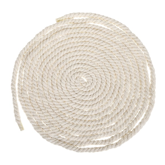 Uxcell 0.24" x 18 Feet Beige Cotton Rope 3 Strand for DIY Wall Hanging Knotting