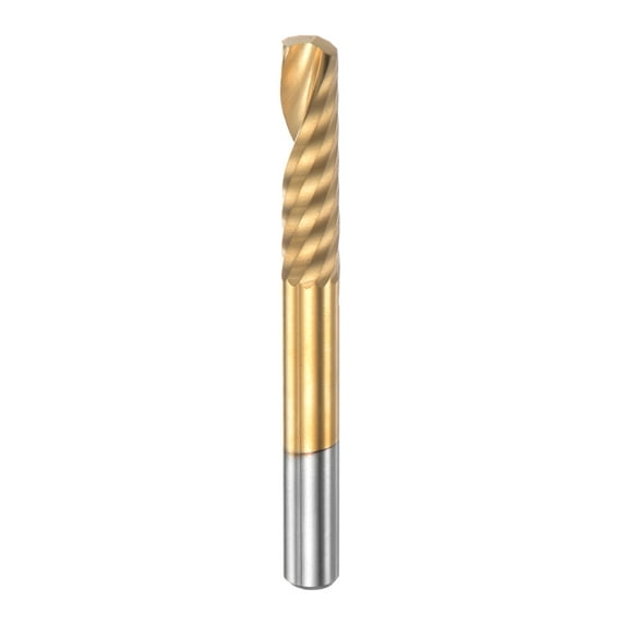 Uxcell End Mill CNC Router Bit Titanium Plated High Speed Steel Spiral Flute Upcut Milling Cutter for Acrylic MDF 6x25x60mm
