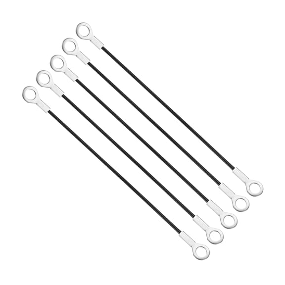 Uxcell 6mm x 30cm Lanyard Cable 5Pcs 304 Stainless Steel Wire Rope Lanyard for Outdoor Gate Curtains Hanging Lamps Black