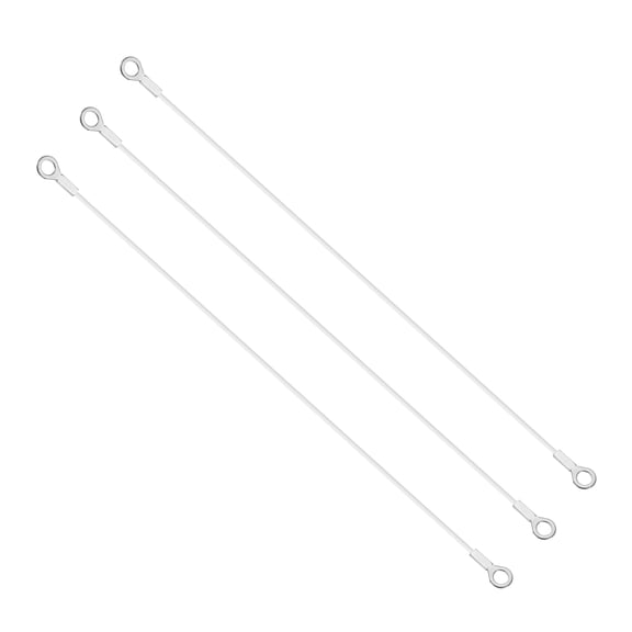 Uxcell 6mm x 50cm Lanyard Cable, 3 PCS 304 Stainless Steel Cable Eyelets Ended Short Wire Rope Lanyard Safety Tether Chain Lock for Outdoor Gate Curtains Hanging Lamps, White