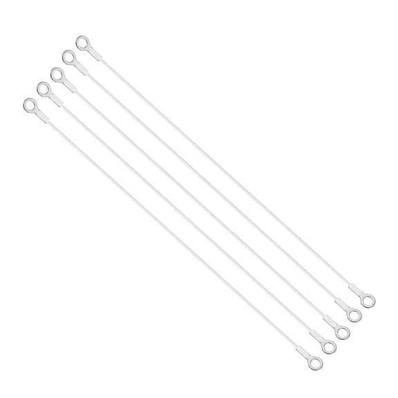 Uxcell 6mm x 50cm Lanyard Cable, 5 PCS 304 Stainless Steel Cable Eyelets Ended Short Wire Rope Lanyard Safety Tether Chain Lock for Outdoor Gate Curtains Hanging Lamps, White