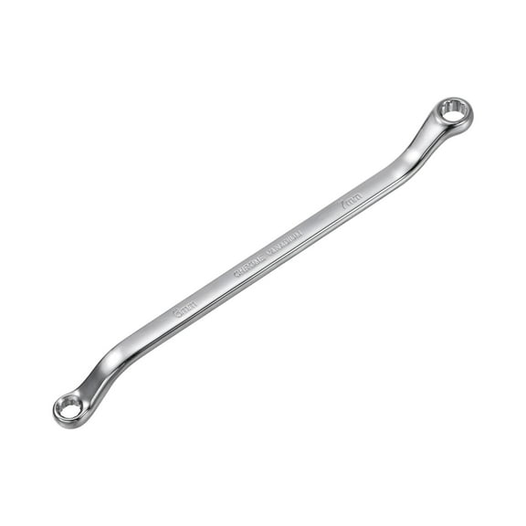 Uxcell 6mm x 7mm Metric 12 Point Offset Double Box End Wrench Chrome Plated, Cr-V