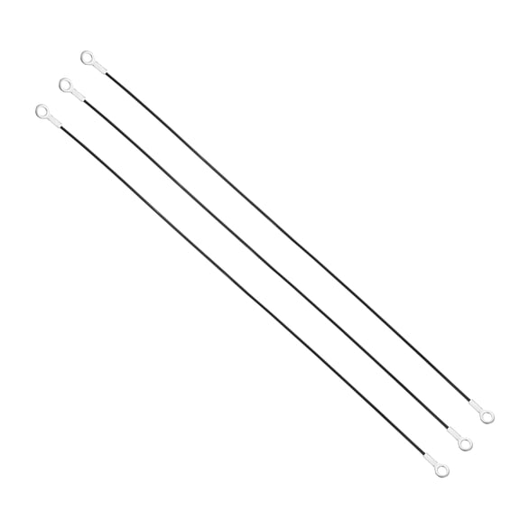 Uxcell 6mm x 80cm Lanyard Cable, 3 PCS 304 Stainless Steel Cable Eyelets Ended Short Wire Rope Lanyard Safety Tether Chain Lock for Outdoor Gate Curtains Hanging Lamps, Black