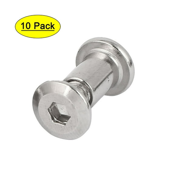 Uxcell 6mmx16mm Metal Hex Socket Countersunk Head Cap Screw Bolts Nuts 10 Pack
