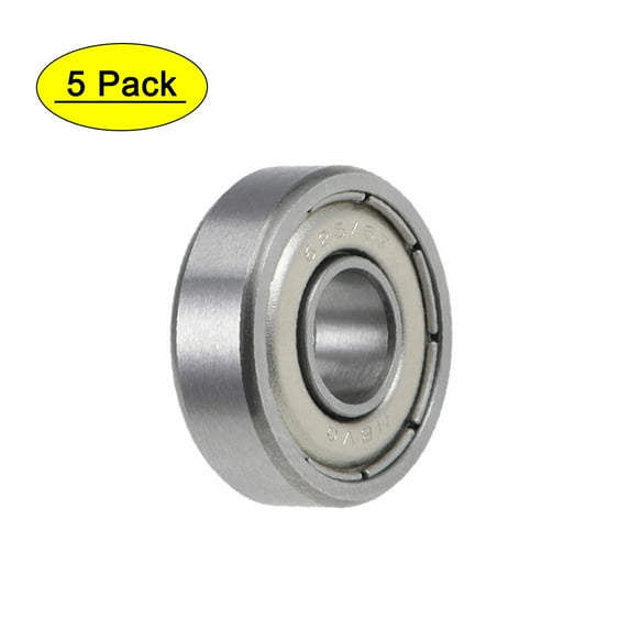 Uxcell 6mmx16mmx5mm R1660ZZ Double Sealed Z2 Ball Bearings Chrome Steel 5 Pack