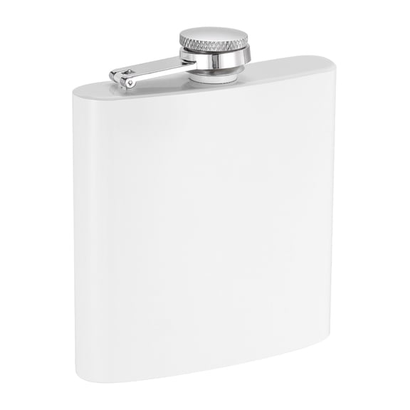 Uxcell 6oz 170ml Stainless Steel Hip Flask for Camping Hiking Outdoor Activity, White