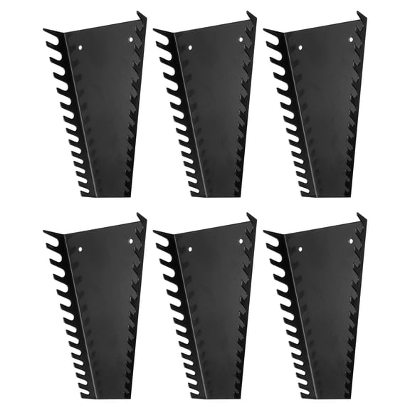 Uxcell 6pack Metal Wrench Organizer, 78-Slot, Wrench Holder Rack Tray Storage, Fit Metric & SAE Wrenches, Black
