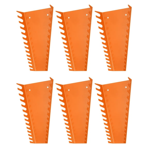 Uxcell 6pack Metal Wrench Organizer, 78-Slot, Wrench Holder Rack Tray Storage, Fit Metric & SAE Wrenches, Orange