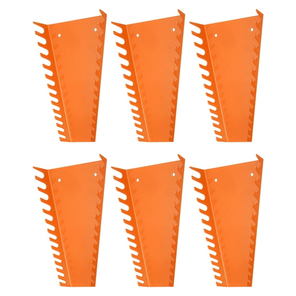 Uxcell 6pack Metal Wrench Organizer, 78-Slot, Wrench Holder Rack Tray Storage, Fit Metric & SAE Wrenches, Orange