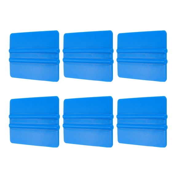 Uxcell 6pack Vinyl Squeegee, Decal Squeegee Tool, 4-Inch Scraper for Car Wrap, Sign Making, Blue, Rectangle