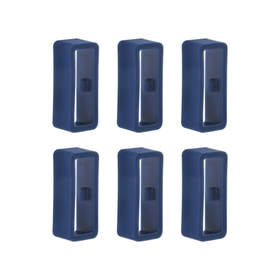 Uxcell 6pack Watch Strap Loop Fastener Rings 16mm Rubber Watch Holder Keeper Navy Blue