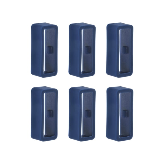 Uxcell 6pack Watch Strap Loop Fastener Rings 16mm Rubber Watch Holder Keeper Navy Blue