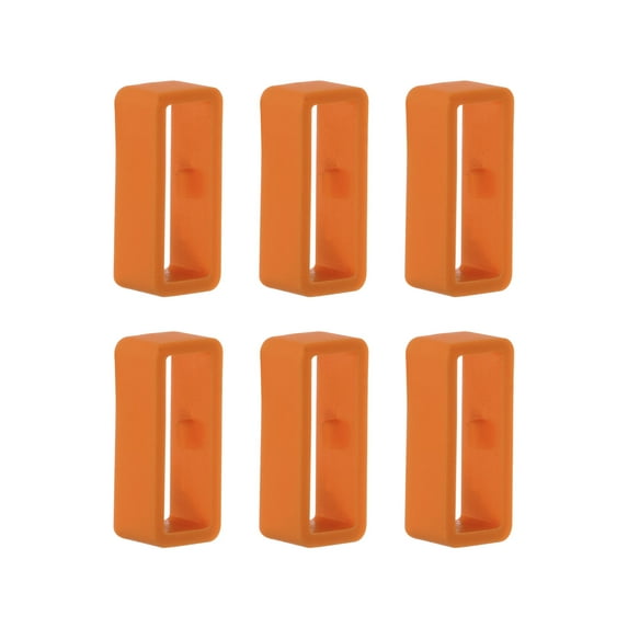 Uxcell 6pack Watch Strap Loop Fastener Rings 16mm Rubber Watch Holder Keeper Orange Red