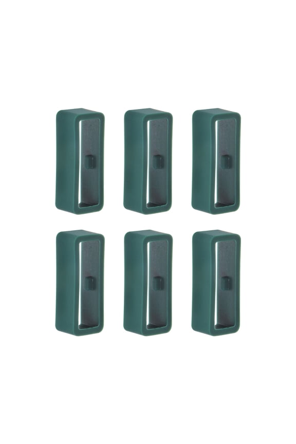 6pack Watch Strap Loop Fastener Rings 18mm Rubber Watch Holder Keeper Dark Green