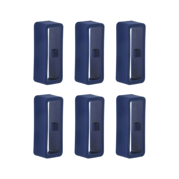 Uxcell 6pack Watch Strap Loop Fastener Rings 18mm Rubber Watch Holder Keeper Navy Blue