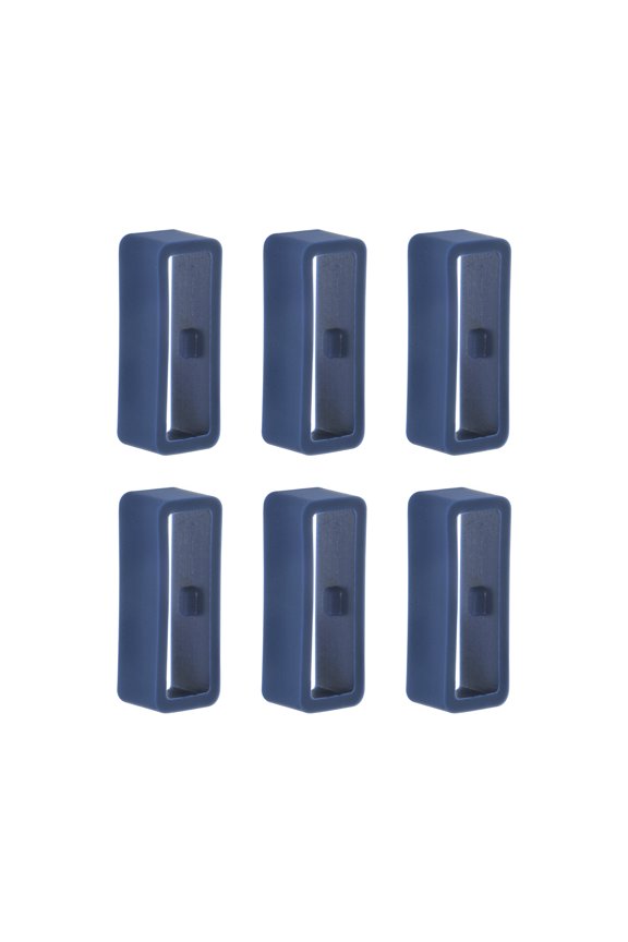 6pack Watch Strap Loop Fastener Rings 18mm Rubber Watch Holder Keeper Navy Blue
