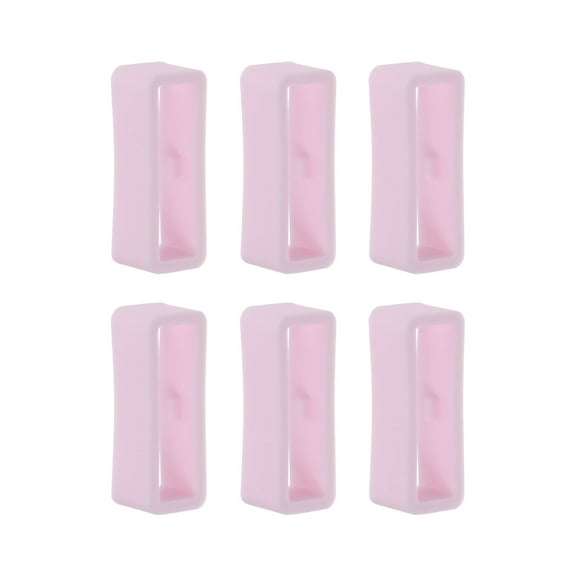 Uxcell 6pack Watch Strap Loop Fastener Rings 20mm Rubber Watch Holder Keeper Light Pink