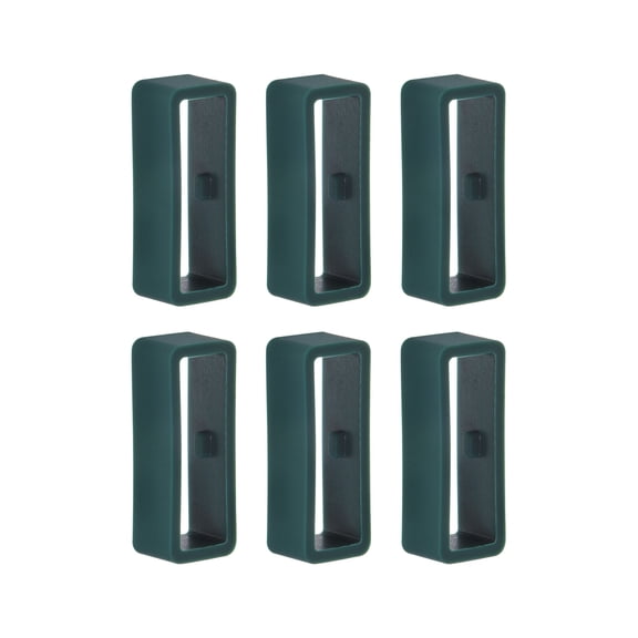 Uxcell 6pack Watch Strap Loop Fastener Rings 22mm Rubber Watch Holder Keeper Dark Green