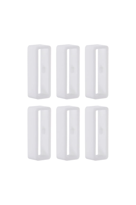 6pack Watch Strap Loop Fastener Rings 24mm Rubber Watch Holder Keeper White