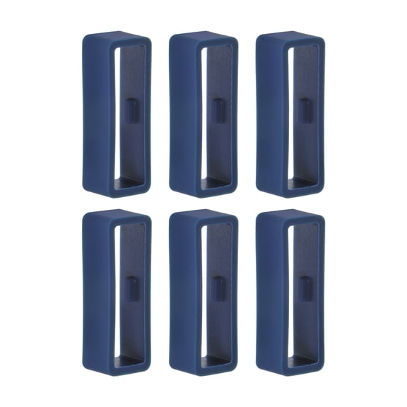 Uxcell 6pack Watch Strap Loop Fastener Rings 26mm Rubber Watch Holder Keeper Navy Blue