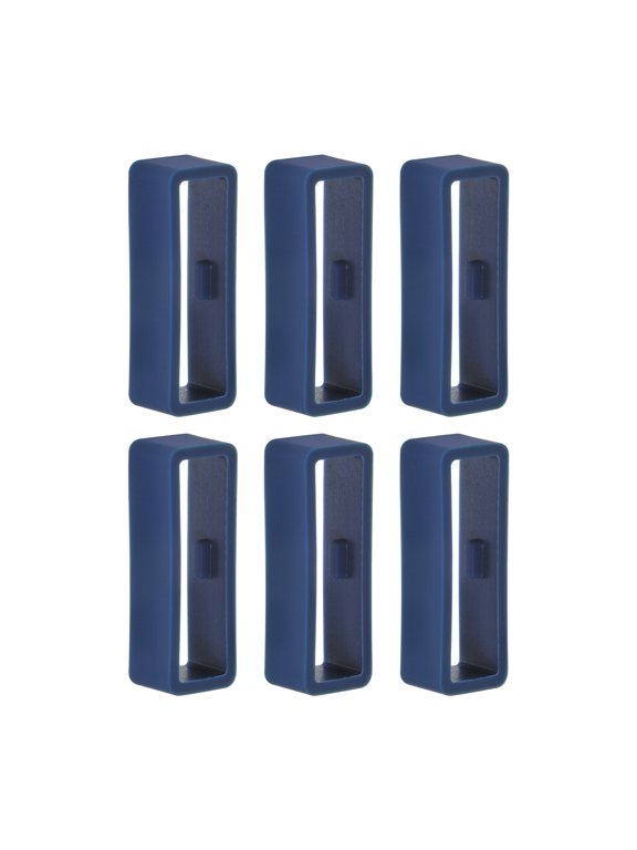 6pack Watch Strap Loop Fastener Rings 26mm Rubber Watch Holder Keeper Navy Blue
