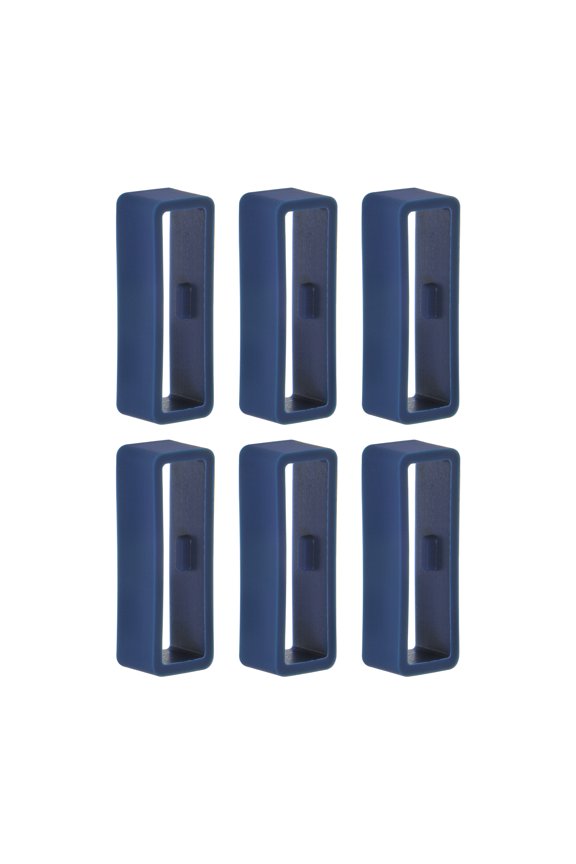 6pack Watch Strap Loop Fastener Rings 26mm Rubber Watch Holder Keeper Navy Blue