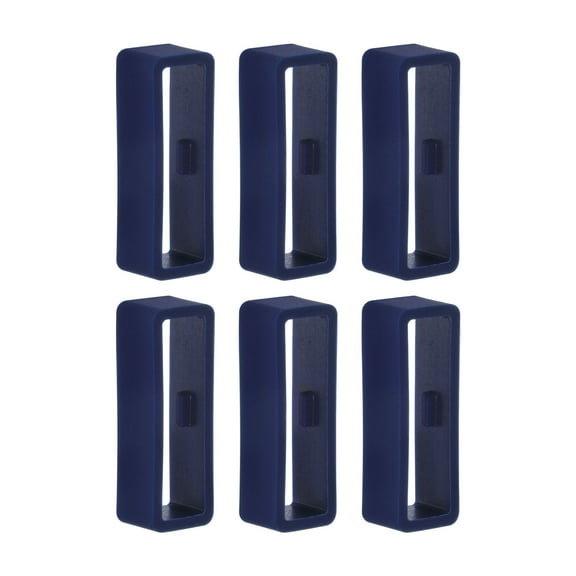 Uxcell 6pack Watch Strap Loop Fastener Rings 26mm Rubber Watch Holder Keeper Navy Blue