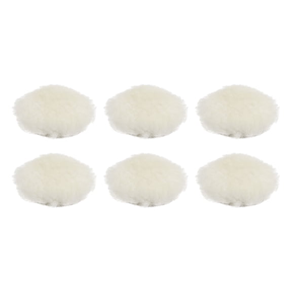 Uxcell 6packs Wool 3 Inch Wool Polishing Pad with Hook and Loop