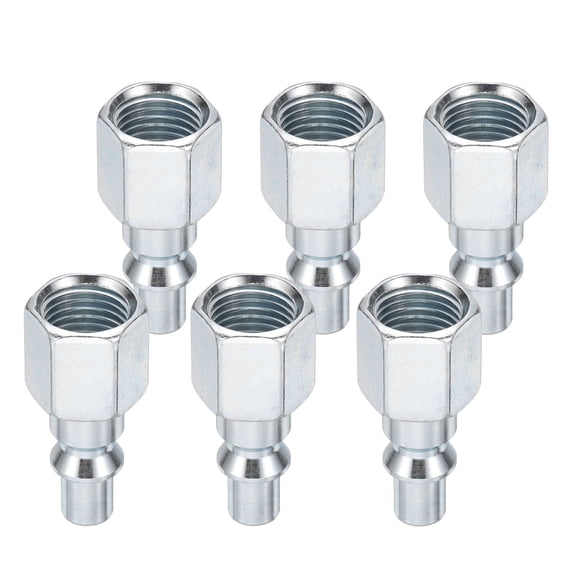 Uxcell 6pcs 1/4" NPT Female Air Plug A Style A Type Plugs for Pneumatic Nail Gun Air Compressors