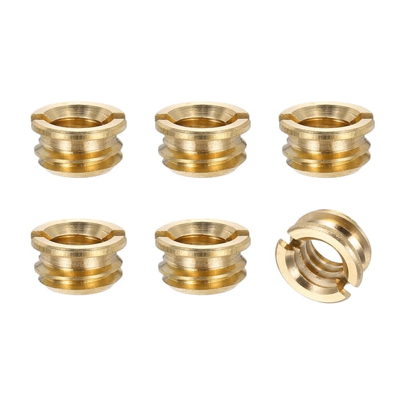 Uxcell 6pcs 1/4" to 3/8" Male Threaded Tripod Screw Adapter 5.2mm, Bronze