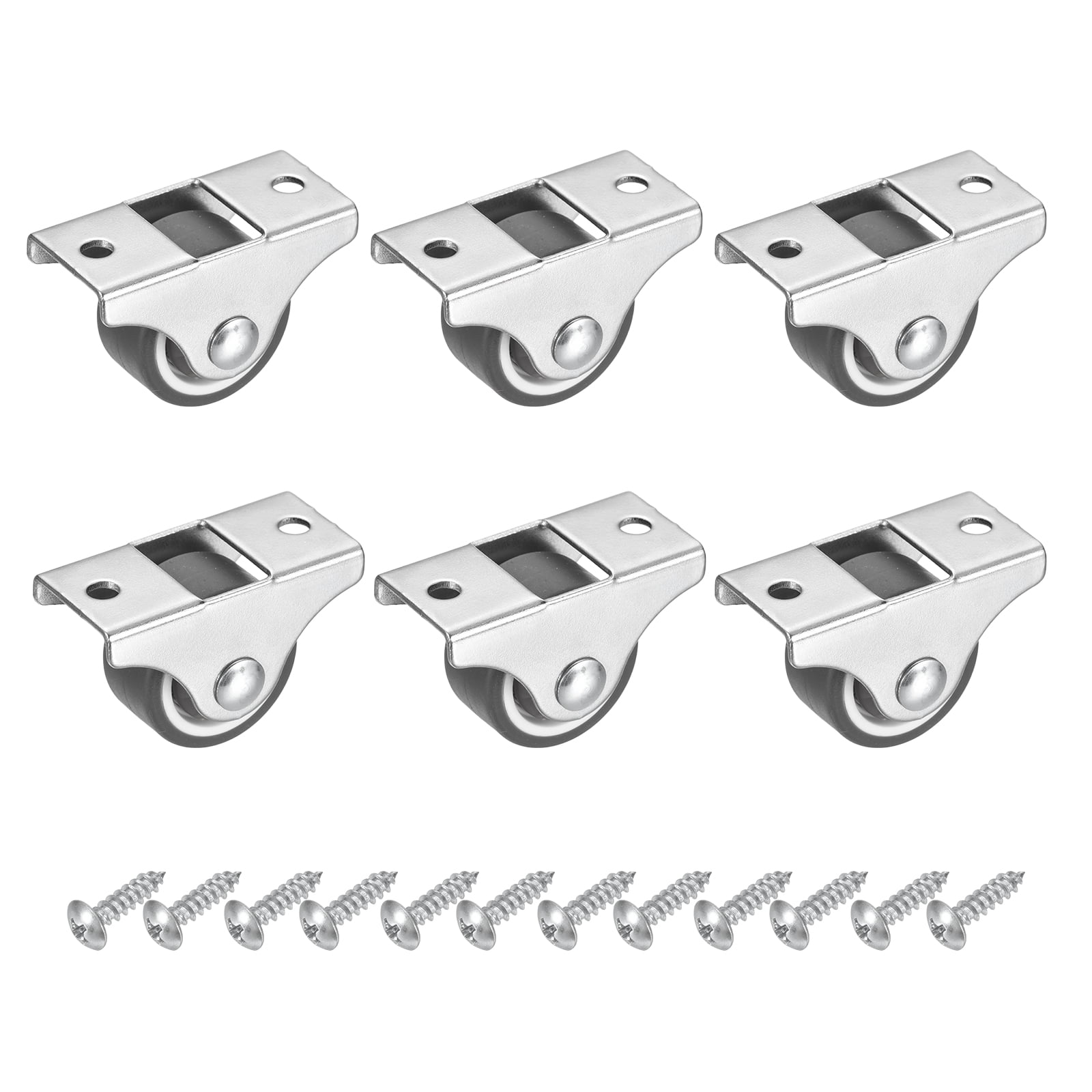 Mini 1 Inch Casters Uxcell 6pcs 1 Inch Fixed Caster Wheels, Small Casters Wheel with ...