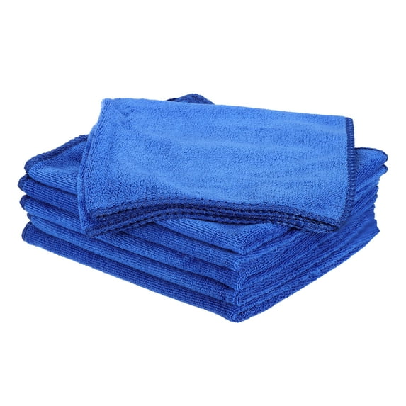Uxcell 6pcs 16" x 16" Microfiber Cleaning Cloth Absorbent, Sapphire Blue