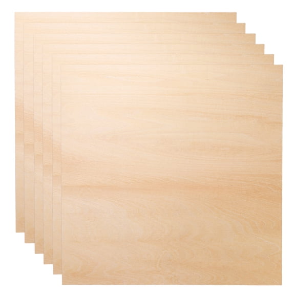 Uxcell 6pcs 2mm Basswood Plywood Sheets 16" x 16" x 3/32" Thin Unfinished Plywood Boards Craft Wood Sheet for Laser CNC Cutting Wood Engraving Burning Drawing Architecture DIY Projects