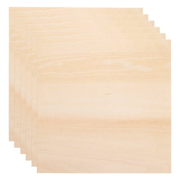 Uxcell 6pcs 2mm Basswood Plywood Sheets 8" x 8" x 3/32" Thin Unfinished Plywood Boards Craft Wood Sheet for Laser CNC Cutting Wood Engraving Burning Drawing Architecture DIY Projects