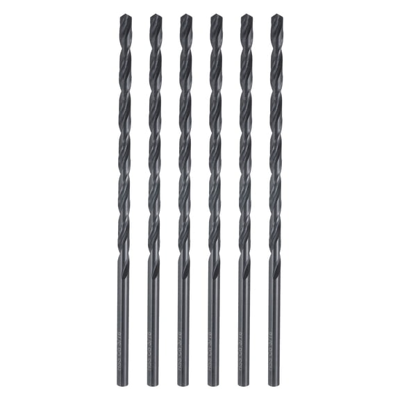 Uxcell 6pcs 3/16" Twist Drill Bits M35 High-Speed Steel HSS Round Shank 6" Extra Long