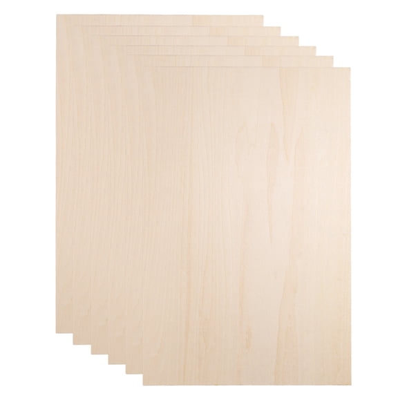 Uxcell 6pcs 3mm Basswood Plywood Sheets 12" x 8" x 1/8" Thin Unfinished Plywood Boards Craft Wood Sheet for Laser CNC Cutting Wood Engraving Burning Drawing Architecture DIY Projects