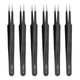 thumbnail image 1 of Uxcell 6pcs 4.8" Long ESD-14 Anti-static Straight Pointed Tip Tweezers Stainless Steel Round Edge Non-magnetic Precision Tweezers for Various Electronics Precise Repair, 1 of 7