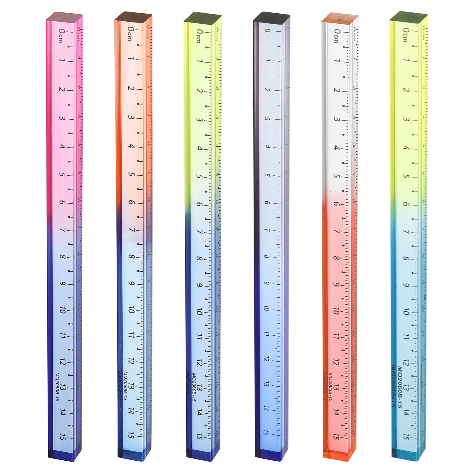 Uxcell 6pcs Acrylic Clear Straight Rulers 15cm Metric Transparent ...