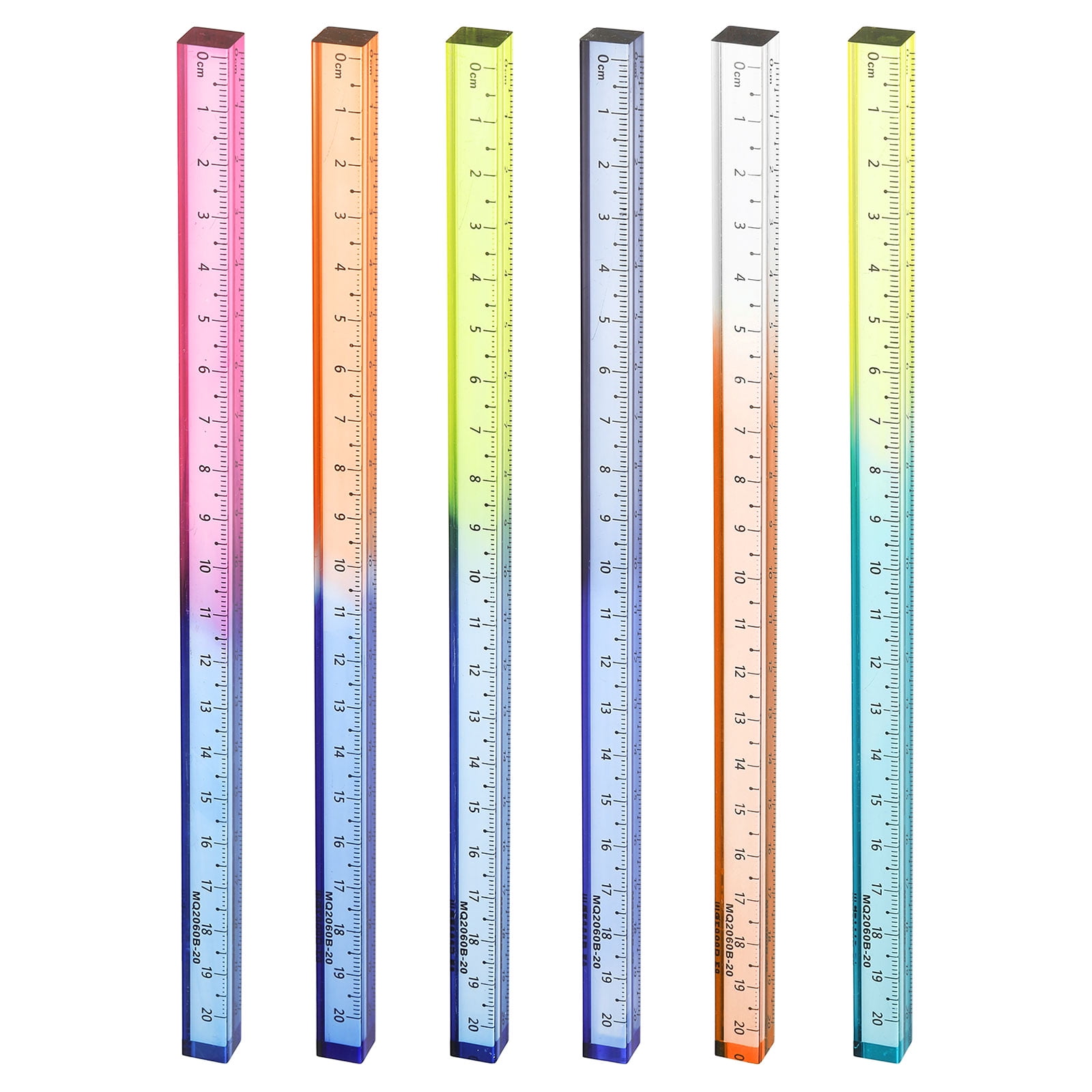 Uxcell 6pcs Acrylic Clear Straight Rulers 20cm Metric Transparent ...