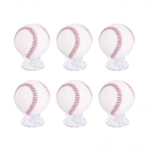 Uxcell 6pcs Acrylic Small Ball Stand Holder Clear Sports Display Rack with Non-slip Base, Durable & Lightweight, Sphere Stands for Baseball, Golf, Tennis, Keepsake Balls