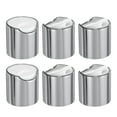 thumbnail image 1 of Uxcell 6pcs Aluminized Plastic Disc Top Caps, 24/410 Replacement Press Caps Durable Dispensing Lids for Squeeze Bottles, Refillable Bottles, Plastic, Empty, Shampoo Bottles, Silver White, 1 of 7