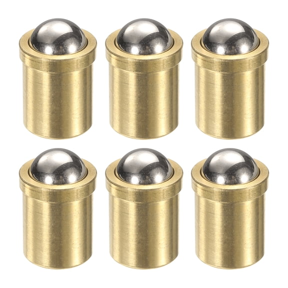 Uxcell 6pcs Ball Point Spring Plunger 12x16mm Brass Small Ball Plunger