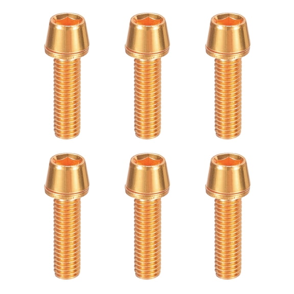 Uxcell 6pcs Bike Disc Brake Caliper Bolts M5x18mm MTB Screw, Gold