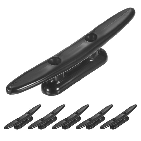 Uxcell 6pcs Boat Cleats Dock 4 Inch Kayak Rope Tie Cleat 40mm for Marine Black